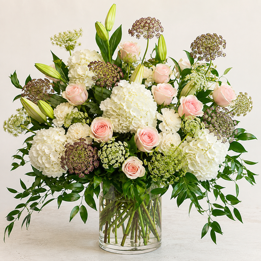 Blushing Garden Elegance – BELLE FLEURS & DESSINS, Lexington KY