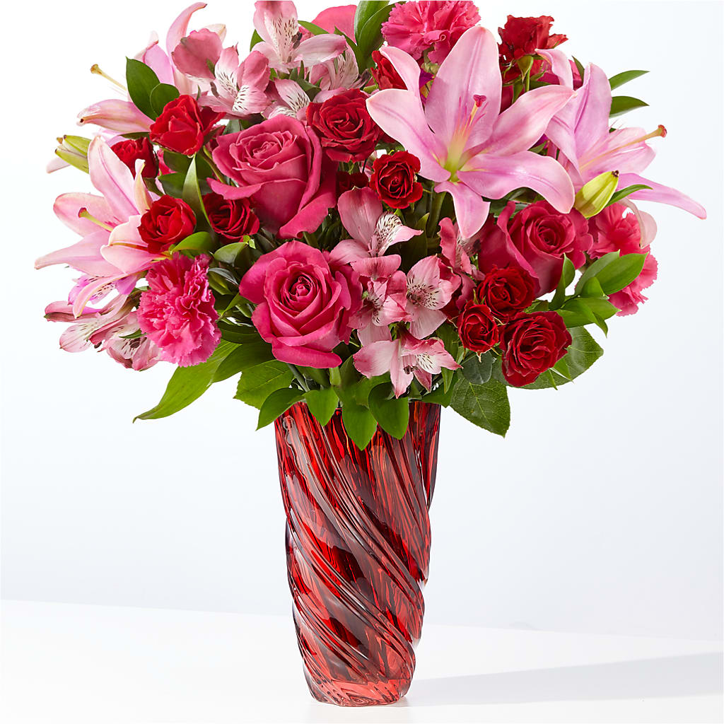 In Love Bouquet with Luxe Swirl Vase – BELLE FLEURS & DESSINS, Lexington KY