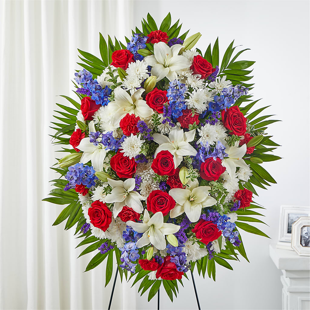 Cherished Service Standing Spray – BELLE FLEURS & DESSINS, Lexington KY