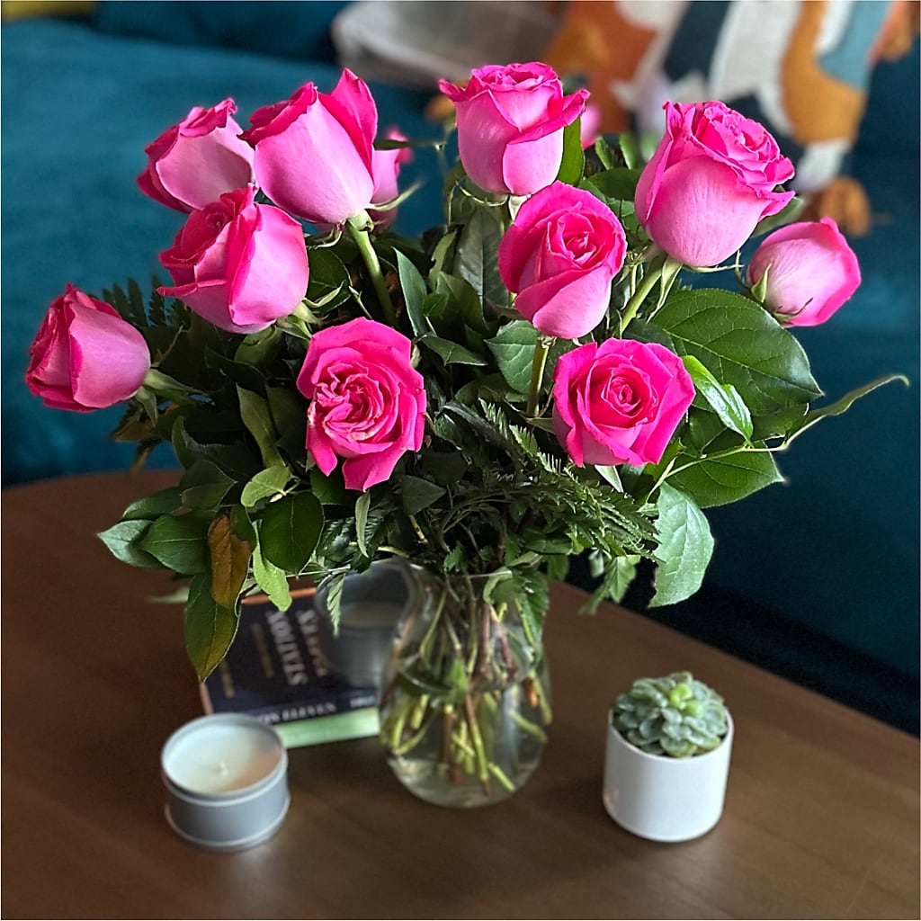 Long Stem Pink Rose Bouquet – BELLE FLEURS & DESSINS, Lexington KY