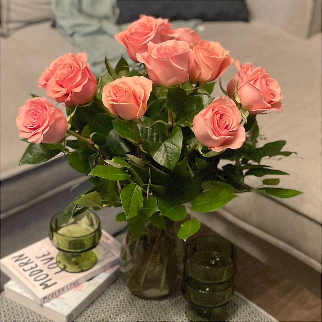 Long Stem Pink Rose Bouquet – BELLE FLEURS & DESSINS, Lexington KY
