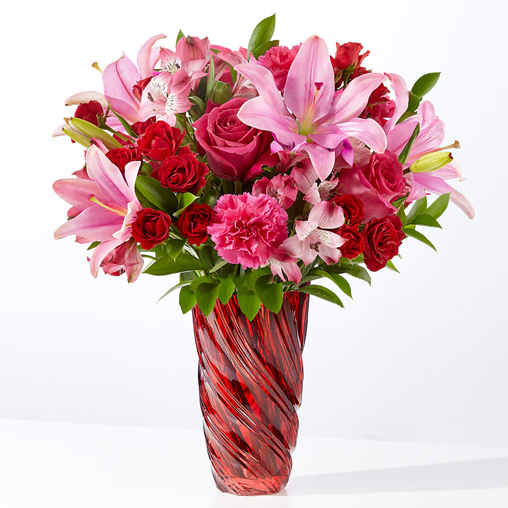 In Love Bouquet with Luxe Swirl Vase – BELLE FLEURS & DESSINS, Lexington KY