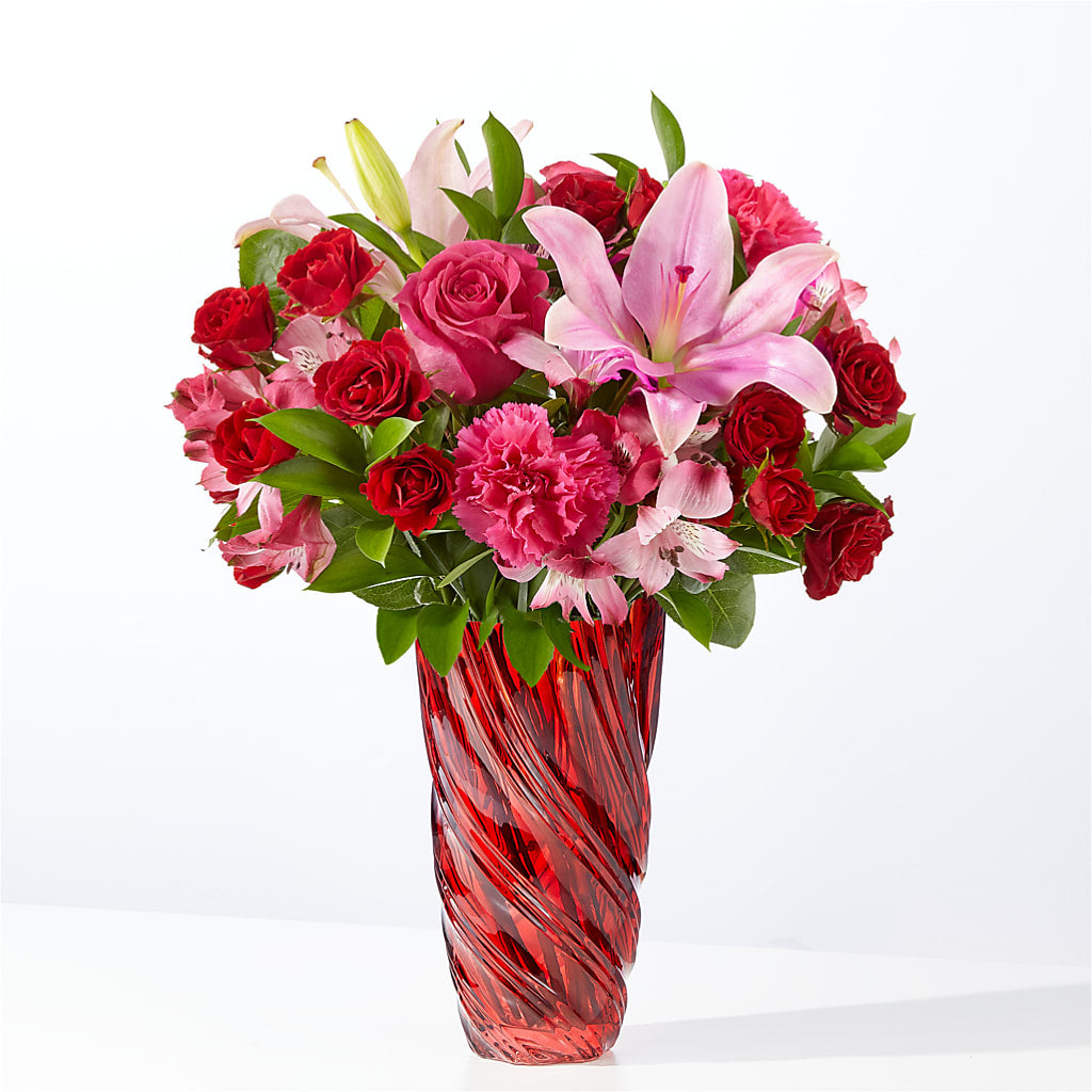 In Love Bouquet with Luxe Swirl Vase – BELLE FLEURS & DESSINS, Lexington KY