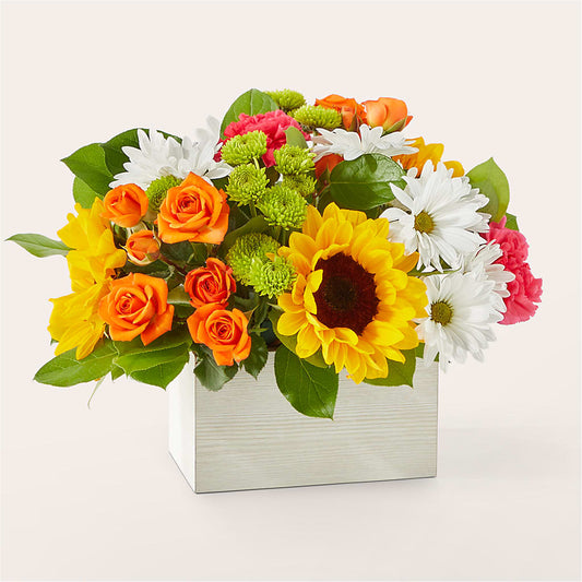 Sun-drenched Blooms Box Bouquet – BELLE FLEURS & DESSINS, Lexington KY