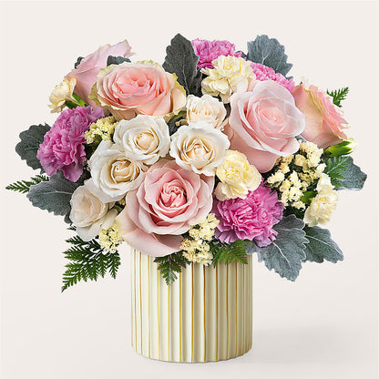 Blissful Moments Bouquet with Ivory Vase – BELLE FLEURS & DESSINS, Lexington KY