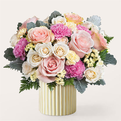 Blissful Moments Bouquet with Ivory Vase – BELLE FLEURS & DESSINS, Lexington KY