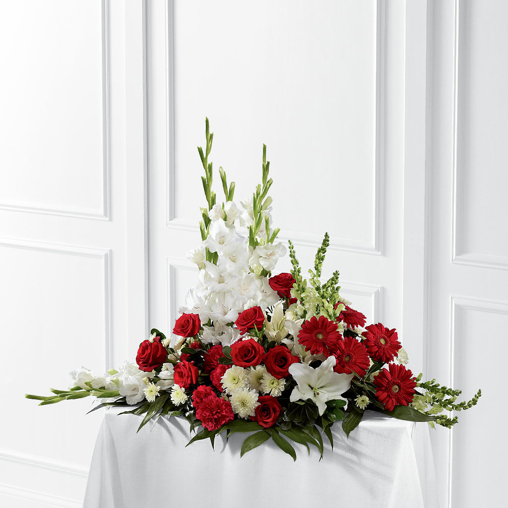 Crimson & White Arrangement – BELLE FLEURS & DESSINS, Lexington KY