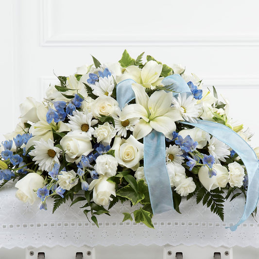 Tender Treasure Casket Spray – BELLE FLEURS & DESSINS, Lexington KY