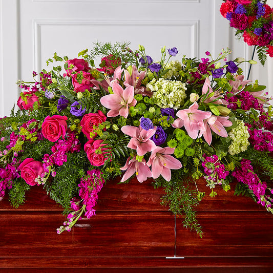 Radiant Tribute Casket Spray – BELLE FLEURS & DESSINS, Lexington KY