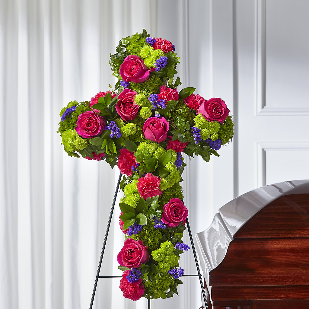 Tribute Rose Floral Cross – BELLE FLEURS & DESSINS, Lexington KY
