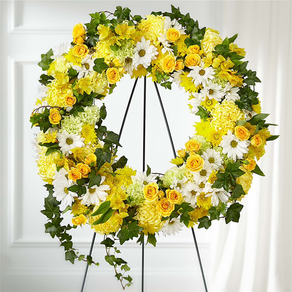 Golden Remembrance Wreath – BELLE FLEURS & DESSINS, Lexington KY