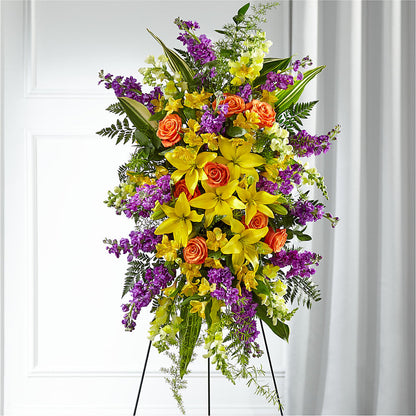 Thoughtful Prayers Standing Spray – BELLE FLEURS & DESSINS, Lexington KY