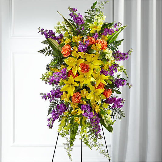 Thoughtful Prayers Standing Spray – BELLE FLEURS & DESSINS, Lexington KY
