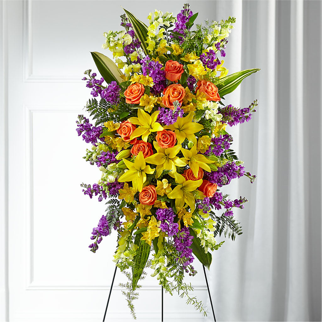 Thoughtful Prayers Standing Spray – BELLE FLEURS & DESSINS, Lexington KY