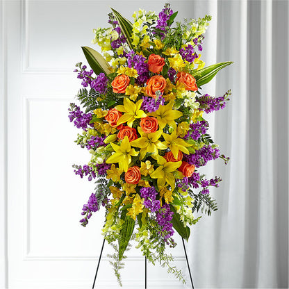 Thoughtful Prayers Standing Spray – BELLE FLEURS & DESSINS, Lexington KY
