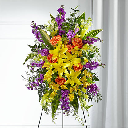 Thoughtful Prayers Standing Spray – BELLE FLEURS & DESSINS, Lexington KY