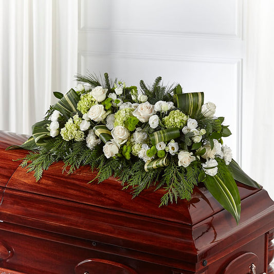 Hopeful Gesture Casket Spray – BELLE FLEURS & DESSINS, Lexington KY