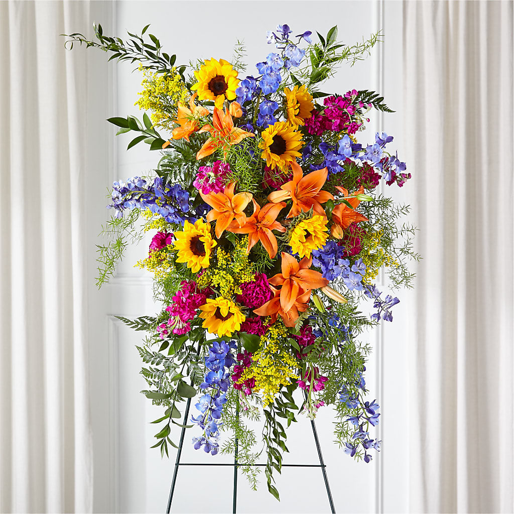 Sunlit Memories Standing Spray (Standard) – BELLE FLEURS & DESSINS, Lexington KY