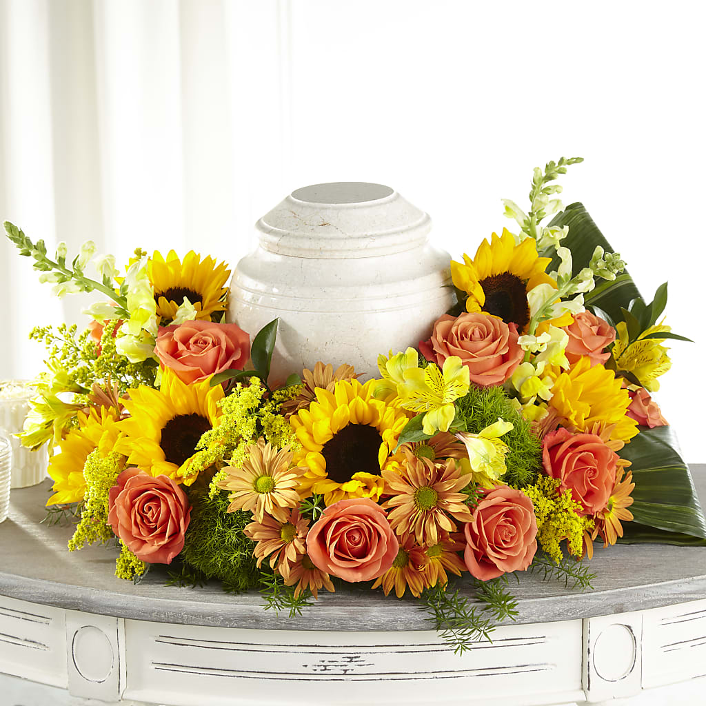 Faithful Sunflower Cremation Adornment – BELLE FLEURS & DESSINS, Lexington KY