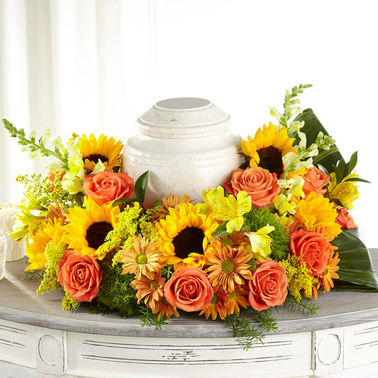 Faithful Sunflower Cremation Adornment – BELLE FLEURS & DESSINS, Lexington KY