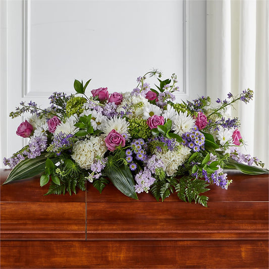 Meadows of Serenity Casket Spray – BELLE FLEURS & DESSINS, Lexington KY