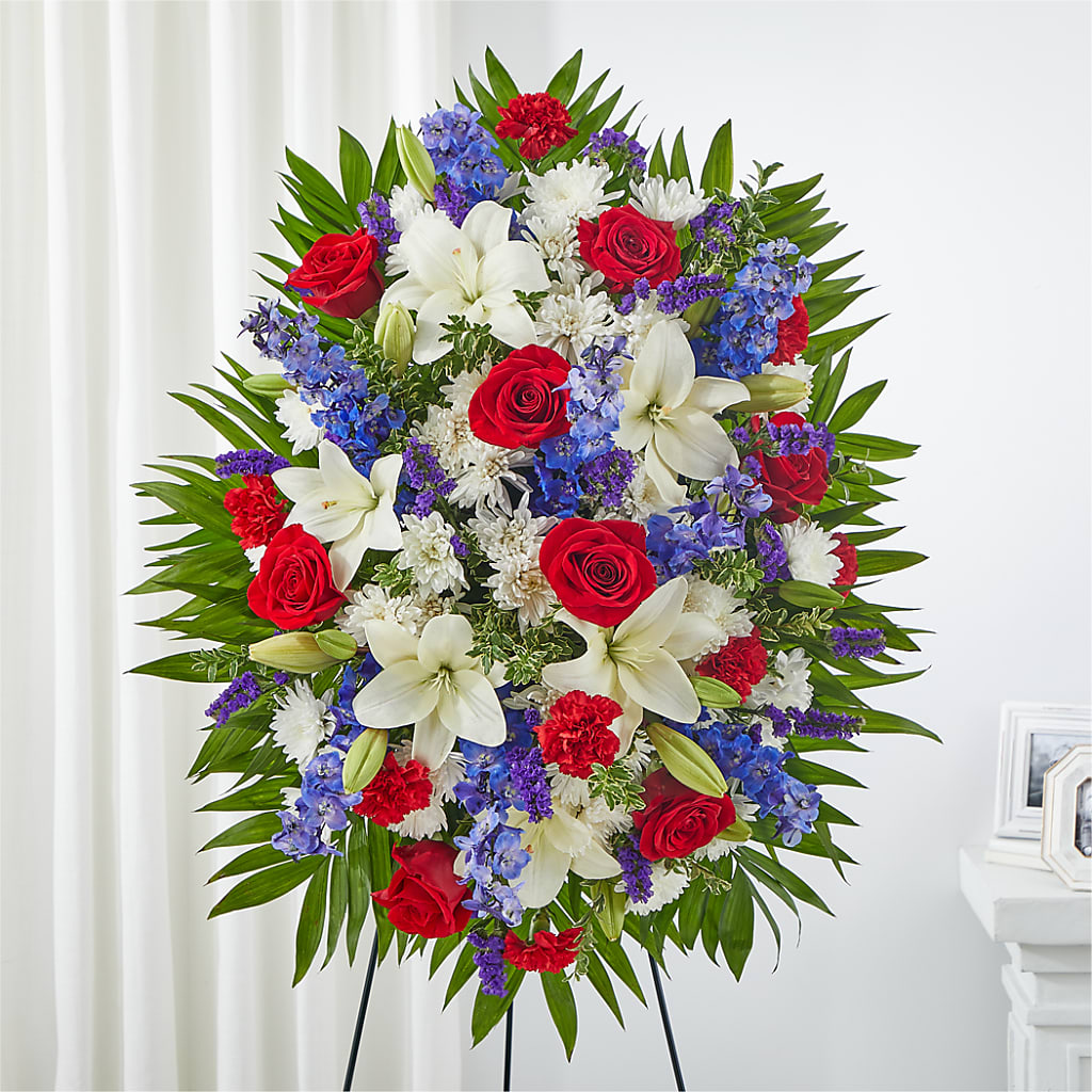 Cherished Service Standing Spray – BELLE FLEURS & DESSINS, Lexington KY