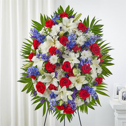 Cherished Service Standing Spray – BELLE FLEURS & DESSINS, Lexington KY
