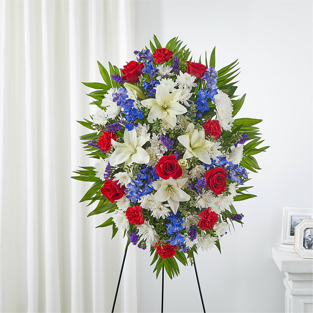 Cherished Service Standing Spray – BELLE FLEURS & DESSINS, Lexington KY