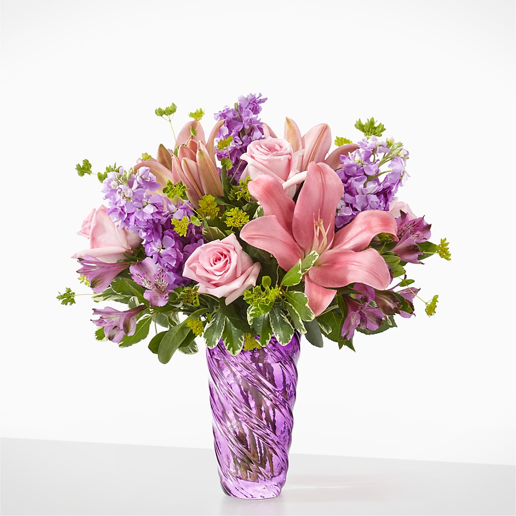 Precious Petals Bouquet with Luxe Swirl Vase – BELLE FLEURS & DESSINS, Lexington KY