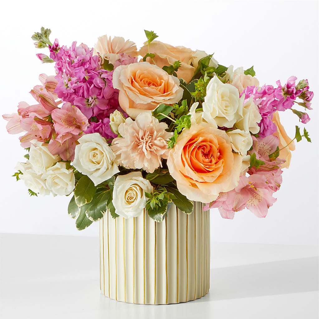 Paradise Bouquet with Ivory Vase – BELLE FLEURS & DESSINS, Lexington KY