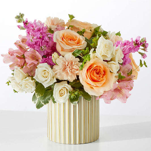 Paradise Bouquet with Ivory Vase – BELLE FLEURS & DESSINS, Lexington KY