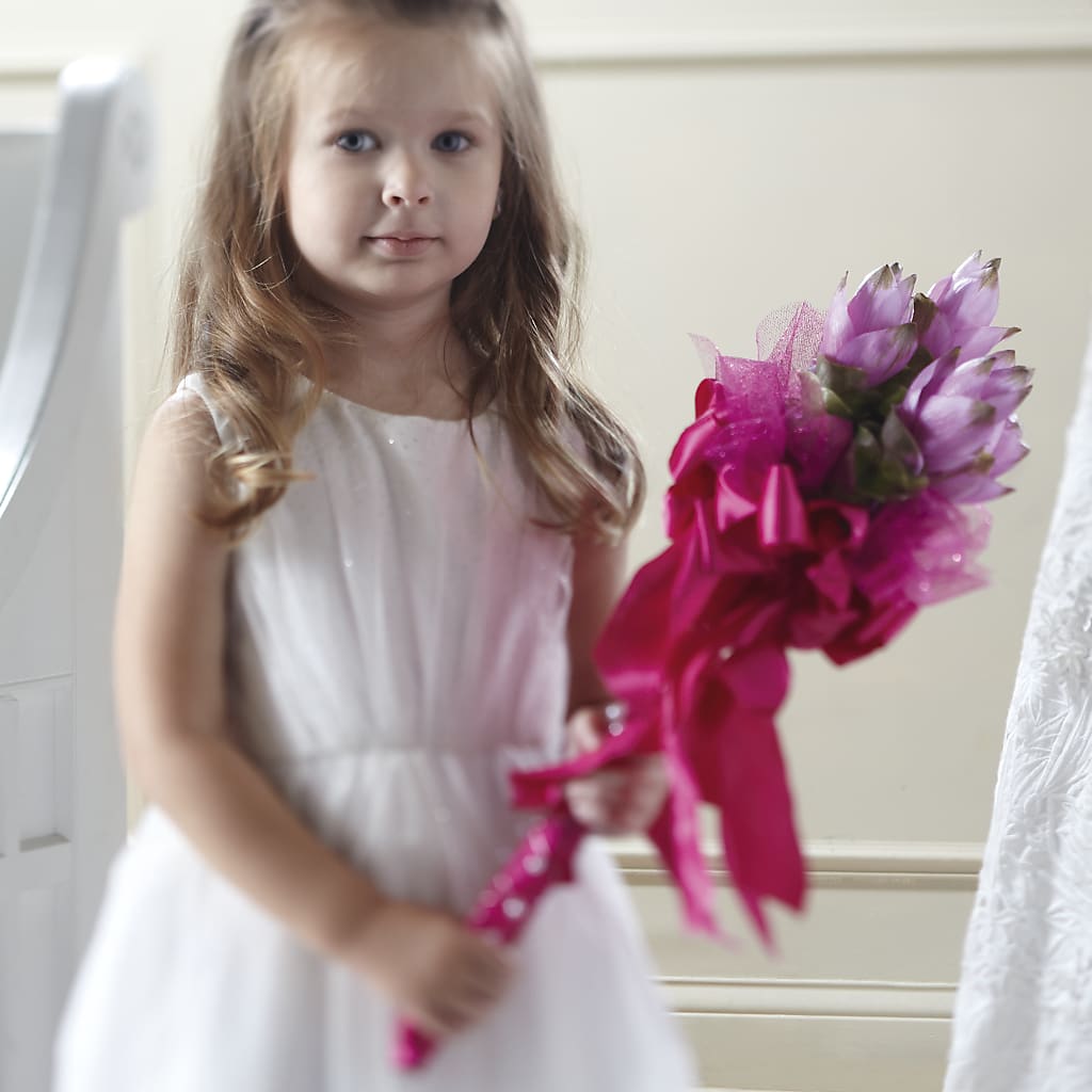 Sparkle Pink Flower Girl Bouquet – BELLE FLEURS & DESSINS, Lexington KY