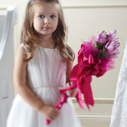Sparkle Pink Flower Girl Bouquet – BELLE FLEURS & DESSINS, Lexington KY