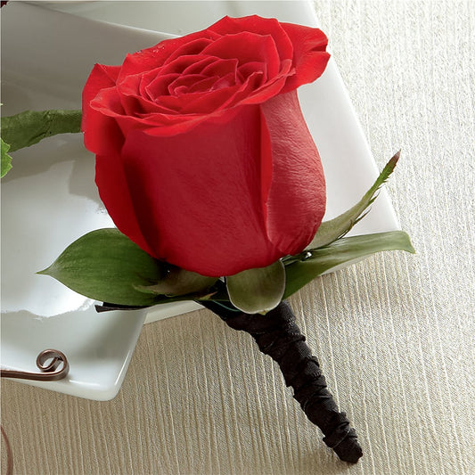 Red Rose Boutonniere – BELLE FLEURS & DESSINS, Lexington KY